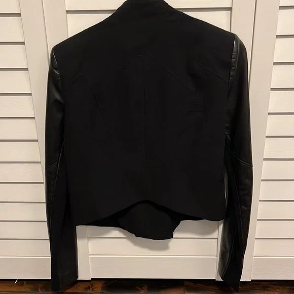 HELMUT LANG Eon Jacket Leather & Wool Asymmetrical Jacket P - Picture 11 of 11